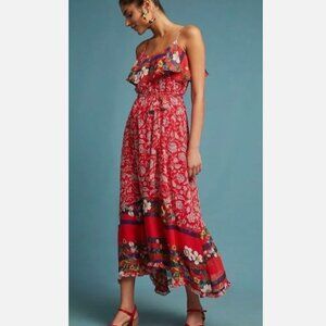 NWT Anthropologie by One September Zuri Floral Dress Midi Maxi Women's XL Red